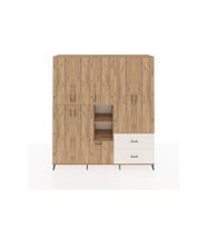 Hyperion Dolap 12 Raflı 2 Çekmeceli Tek Askılı 220x44x243 Çam-Çam/Aytaşı