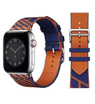 Apple Watch 38mm Uyumlu Kordon Kumaş Renkli Metal Klipsli KRD-51 Hasır Kayış