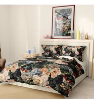 Monohome Premium Luxury Çift Kişilik Nevresim Takımı 3D Pamuk Saten Flower Dance (Çok Renkli)