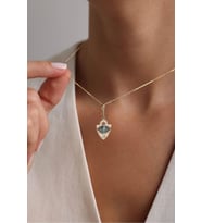 Heritage Kilit Mavi Taşlı Göz Kilitli Charm Kolye Ucu