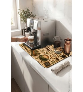Valerine Life Kahve Espresso Makinesi Matı 35x45cm Çaycı Pad Su Geçirmez Dandelion Brew