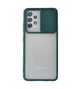 Samsung Galaxy A72 Kılıf Palm Buzlu Kamera Sürgülü Silikon - Yeşil