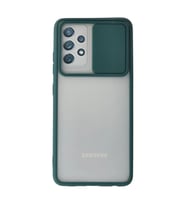 Samsung Galaxy A72 Kılıf Palm Buzlu Kamera Sürgülü Silikon - Yeşil