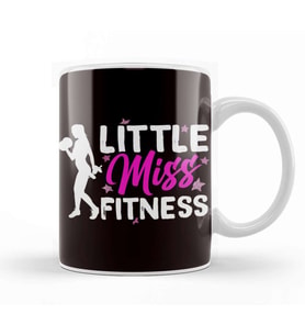 Little Fitness Miss Workout Weightlifting Exercise Fitness Kupa Bardak Porselen