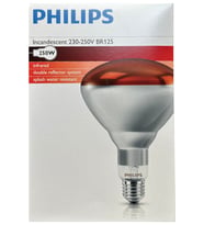 (1 Adet) Philips 250W Kızılötesi (infrared) Hayvan Isıtma ve Fizik Tedavi Lambası (Kırmızı Işık)