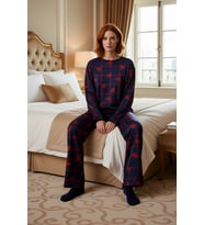Kadin Kirmizi Kalpli Pijama Takımı Fonksiyonel Dayanıklı Kaliteli Konforlu Estetik Premium
