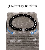 Sertifikalı A Kalite Shungite - Şungit Taşı Bileklik - Gümüş Aparatlı (Çok Renkli)