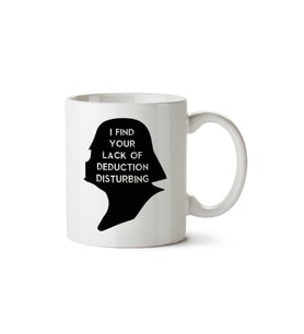 Star Wars Sherlock Vader Silhouette I Find Your Lack iki Tarafı Baskılı Kupa Bardak