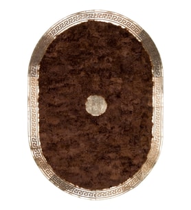 Gold Varaklı Kahverengi Toskana Oval Halı