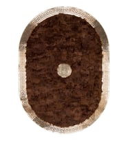 Gold Varaklı Kahverengi Toskana Oval Halı (Siyah)