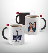 BK Gift Kişiye Özel Babalar Günü Hediyesi Fotoğraflı Sihirli Kupa Bardak-63 (Beyaz)