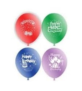 DOĞUM GÜNÜ İYİKİ DOĞDUN BALON 12İNC 100 PARÇA (5668)