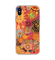 Iphone X / Xs Uyumlu Vintage Kolaj Desenli Şeffaf Telefon Kılıfı