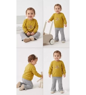 Northcity 6/24 Ay İspanyol Paça Penye Bebek Takımı - Anti-Alerjik ve Güvenli Çıtçıtlı Modeller