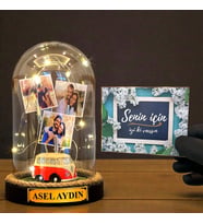 Sizlere Özel Tasarlanacak Led Işıklı Fanus Hediyesi Kişiye Özel Premium Hediye (Model 6)