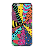 PrintiFy Apple  iPhone 6 ile Uyumlu 1mm Slim Fit Retro Renkler 4 Baskılı Şeffaf  Kılıf