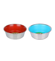 Flip KE 1100PSR Çizgi Desenli Renkli Silikon Tabanlı Çelik Mama Kabı 11 cm