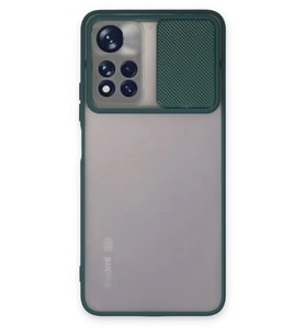 Durukar® Redmi Note 11T Kılıf Palm Buzlu Kamera Sürgülü Silikon - Yeşil