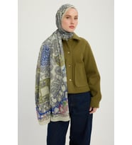Schaless Sonsuz Aşk - Vizon - Efilia Desenli Şal - 70x190 Cm (Yeşil)