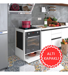 Kenzlife ankastre modülü kabini vanadyum3 byz fırın ocak dolabı kapaklı (Karışık)