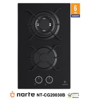 Narte CG20030 Cam Ocak İkili Sabaf Wok Bek Domino 2 Göz Yat Tekne Gemi Ofis Karavan Ocağı LPG NG Gazlı Ankastre 6Yıl Garanti