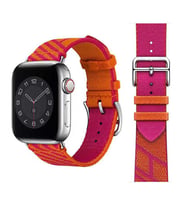 Apple Watch 38mm Uyumlu Kordon Kumaş Renkli Metal Klipsli KRD-51 Hasır Kayış