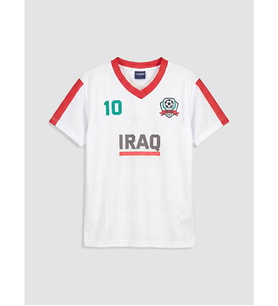 LCW Kids Beyaz Irak Baskılı Kız Çocuk Forma Tişört