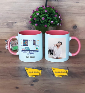 Yazılım Geliştirme Uzmanı Kupa Bardak Pembe Fotoğraflı