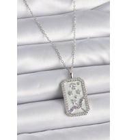 316L Çelik Gümüş Renk Zincir Yay Burcu Zirkon Taşlı Kadın Kolye 5886 - SSSSSS2238-9410