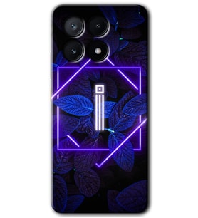 Poco x6 Pro Kılıf HD Desen Baskılı Kılıf - Dark Neon Yaprak İ Harfi