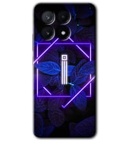 Poco x6 Pro Kılıf HD Desen Baskılı Kılıf - Dark Neon Yaprak İ Harfi