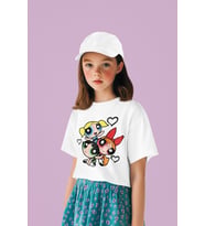 Power Puff Girls Baskılı Unisex Çizgi Film Çocuk Tişört (1-12 Yaş)