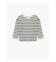 Koton Çizgili Ekru Erkek Bebek Sweatshirt 6SMB10095TK