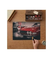 Nostaljik Kırmızı Araba Tasarımı 240 parça Ahşap Puzzle Ahşap Kutuda MP10245