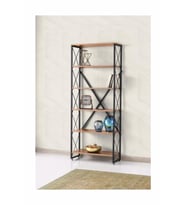 Modern Tarz Ahşap Metal 5 Raflı Kitaplık 80x30x180 80lik3271