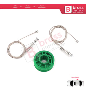 Audi A6 C5 4B 1997-2005 Allroad 4BH 4/5 Kapı 4B0839462 İçin Arka Sağ Cam Kriko Tamir Seti