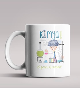 Kişiye Özel Kimya Öğretmeni Tasarım Beyaz Renk Kupa Bardak 6