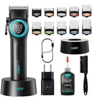 VGR 001 Profesyonel  Berberler için Karbon Çelik Bıçak Saç Kesme Makinesi 9000RPM, LED Ekran
