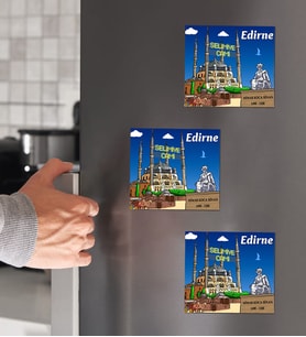 Edirne Tasarımlı 3'lü Ahşap Magnet