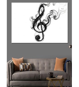 Müzik Notaları Sanat Çizimi Dekoratif Kanvas - Mdf Ahşap Tablo