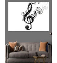 Müzik Notaları Sanat Çizimi Dekoratif Kanvas - Mdf Ahşap Tablo