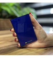 Mekanizmalı Kartlık Rfid Korumalı Alüminyum Otomatik Mekanizmalı Kredi Kartlık Renkli Parlak Saks Mavi (Saks Mavisi)