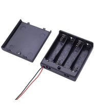 Powermaster  4'lü AA Kapaklı Switch'li Pil Yuvası (IC-233F) (Siyah)