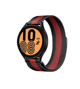 Mey İthalat® Watch 20Mm Metal Mıknatıslı Kordon - Siyah-Kırmızı