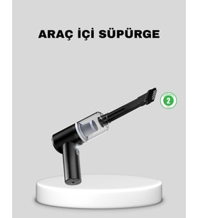 Mini Şarjlı Araç Süpürgesi – 120w Güçlü Motor, 5500pa Vakum Emiş, Yıkanabilir Filtre