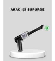 Mini Şarjlı Araç Süpürgesi – 120w Güçlü Motor, 5500pa Vakum Emiş, Yıkanabilir Filtre