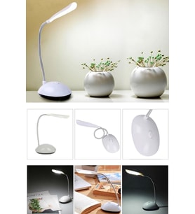 Şık ve kompakt LED Mini Masa Lambası, Çalışma ve Okuma Işığı (Krem)