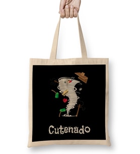Funny Cutenado Cute Tornado Lovers Bez Çanta Uzun Saplı