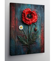 Kanvas Tablo Gelincik Çiçeği Duvarı