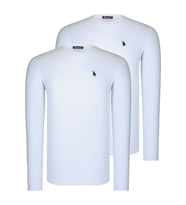 İKİLİ SET T8588 DEWBERRY YUVARLAK YAKA ERKEK SWEATSHIRT-BEYAZ-BEYAZ